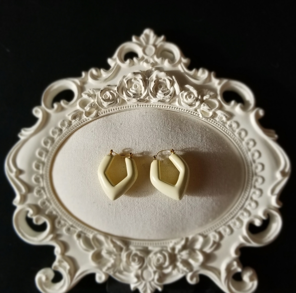 Chunky White Earrings